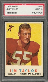 1959 Topps Football #155 Jim Taylor Rookie Card – PSA MINT 9